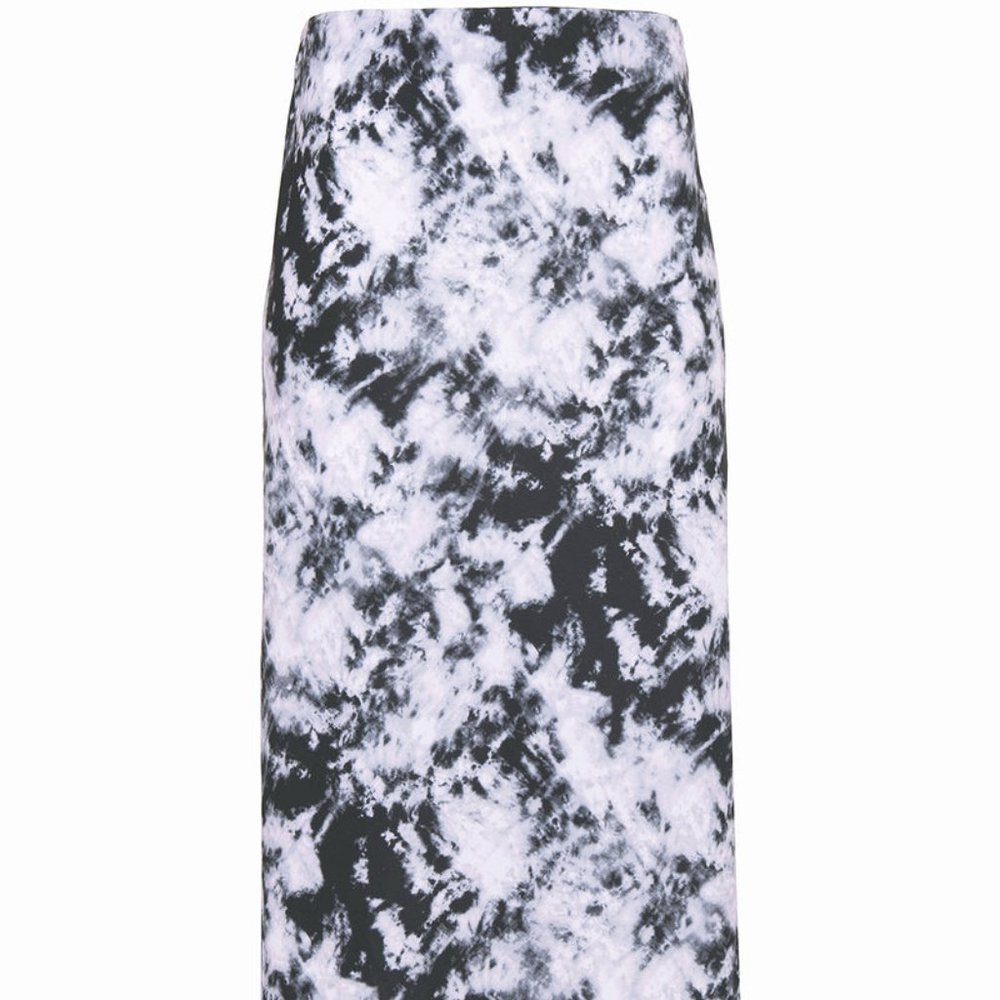 Sanctuary Black and White Tie Dye Midi Skirt Size Medium